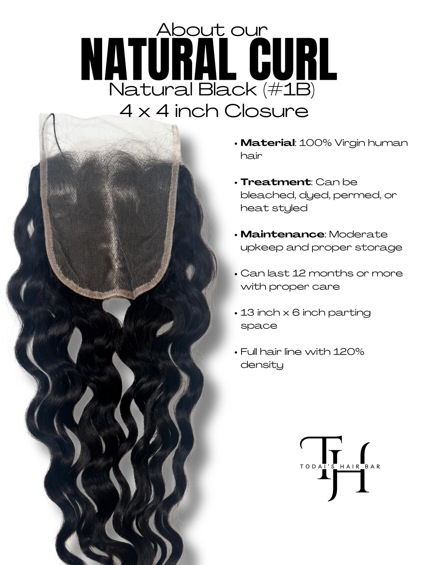 Natural Black Natural Curl Closure